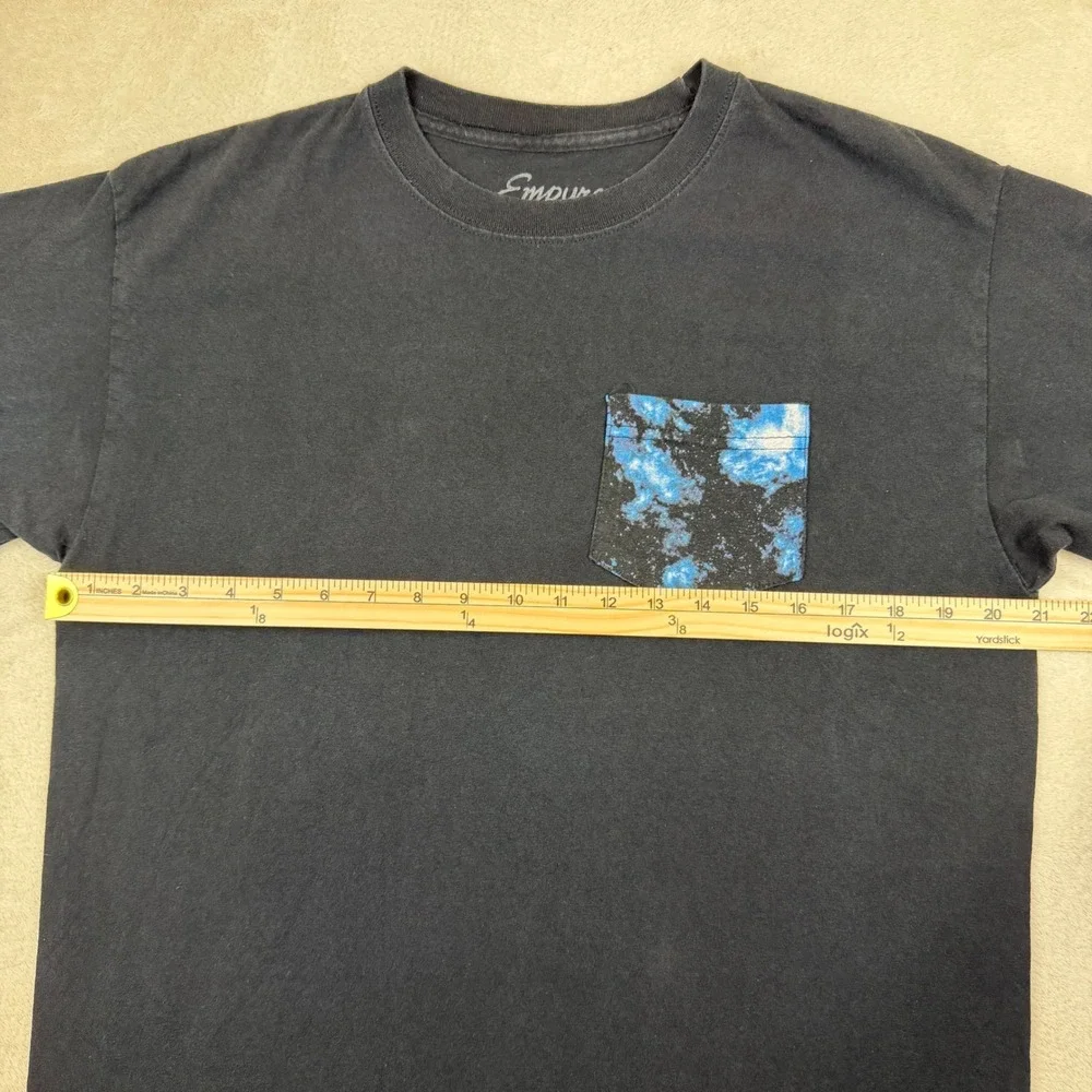 Empyre Worldwide Mens Large Black Pocket T-Shirt Galaxy Space Print Cotton‎ Tee